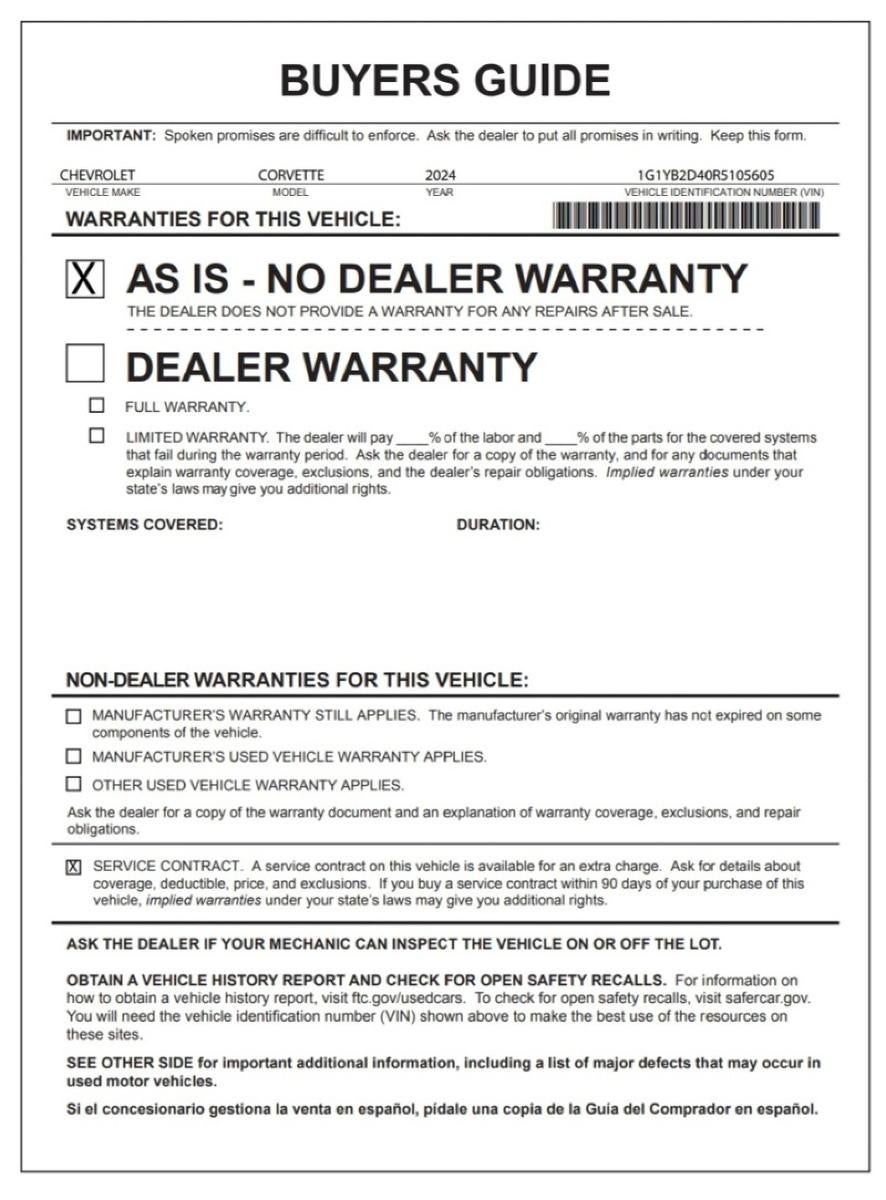 2024 Chevrolet Corvette Stingray 2LT