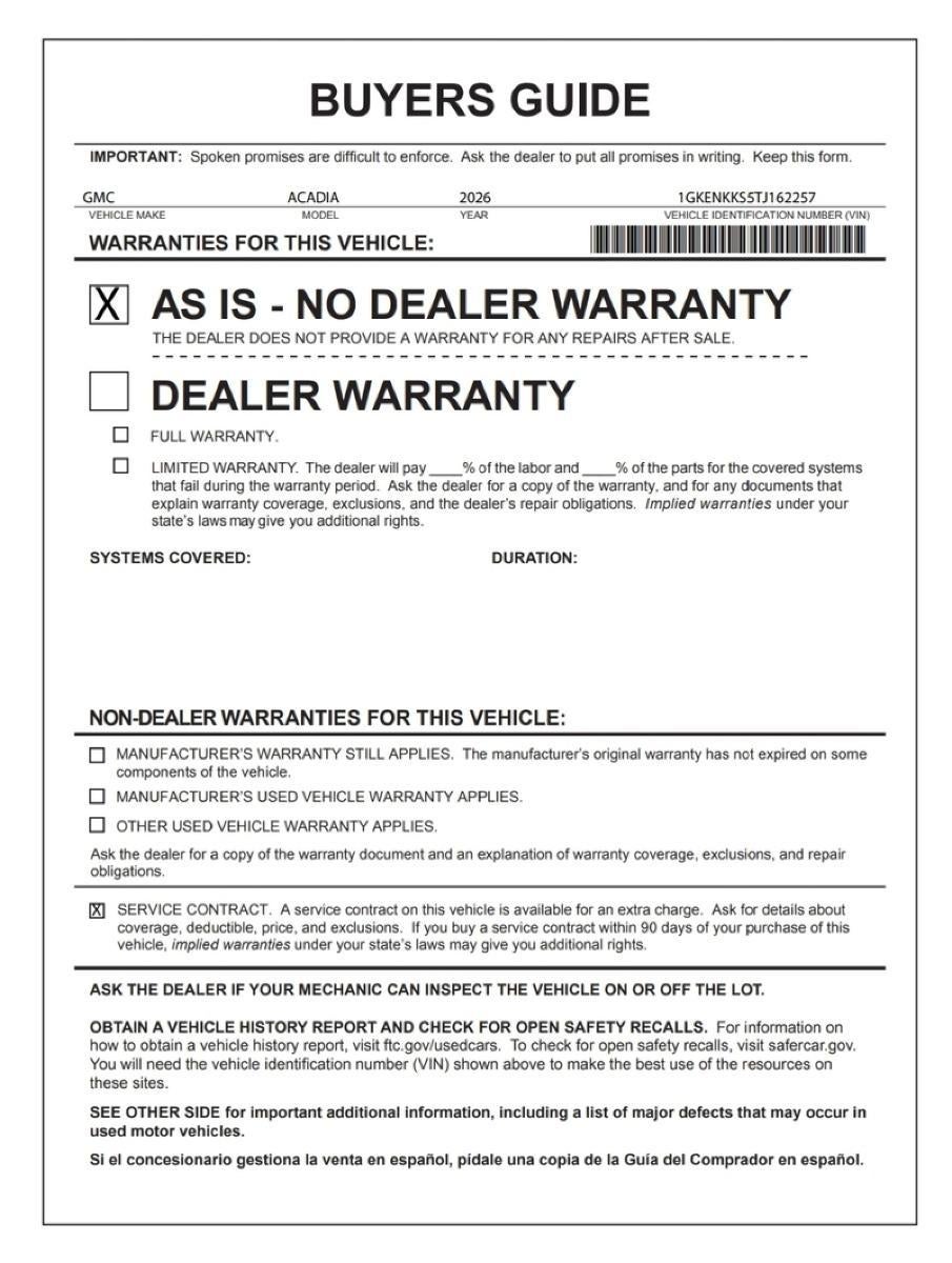 2026 GMC Acadia Elevation