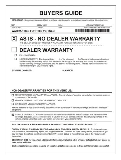 2026 GMC Sierra 1500 Pro