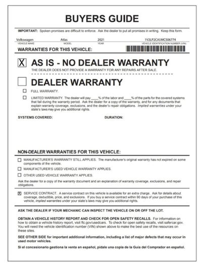 2021 Volkswagen Atlas 2.0T SE