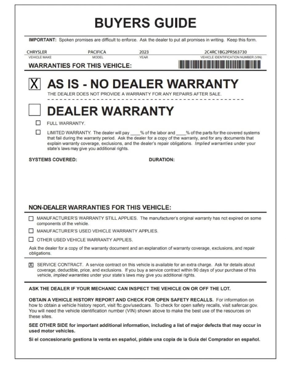 2023 Chrysler Pacifica Touring L