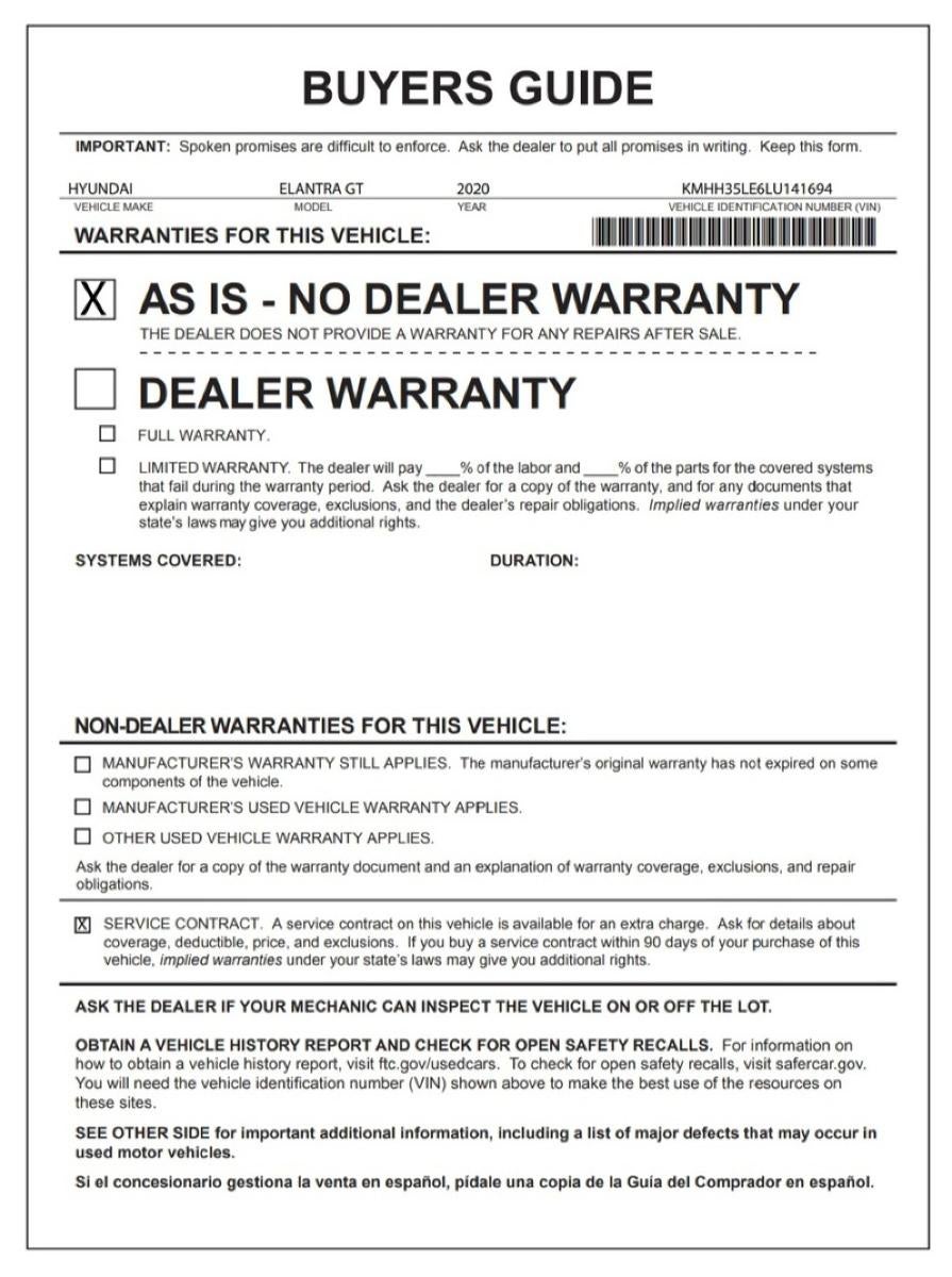 2020 Hyundai Elantra GT Base