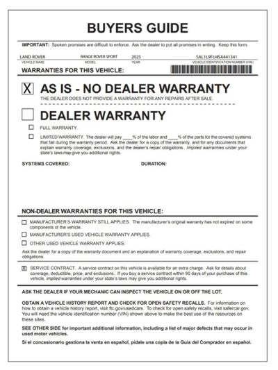 2025 Land Rover Range Rover Sport Dynamic SE