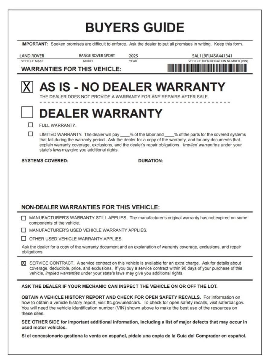 2025 Land Rover Range Rover Sport Dynamic SE