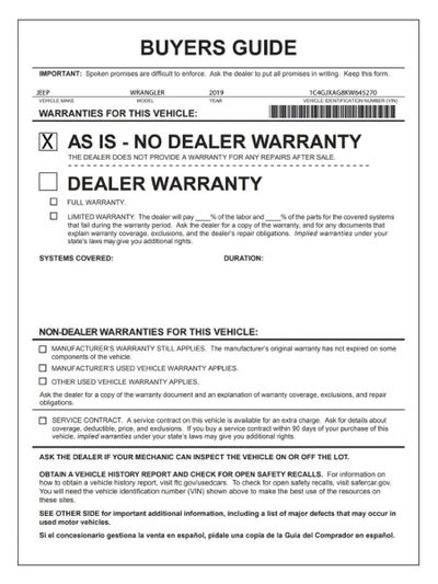2019 Jeep Wrangler Sport S