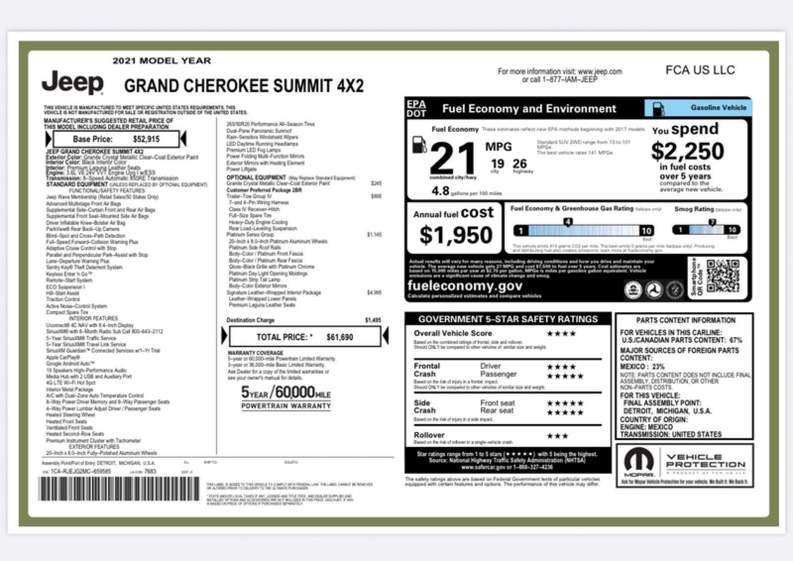 2021 Jeep Grand Cherokee Summit