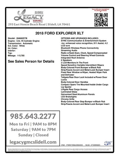 2018 Ford Explorer XLT