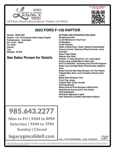 2023 Ford F-150 Raptor
