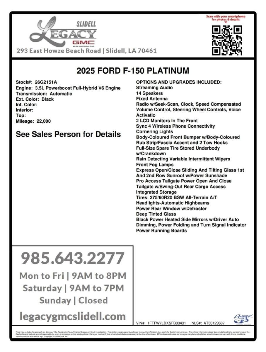 2025 Ford F-150 Platinum
