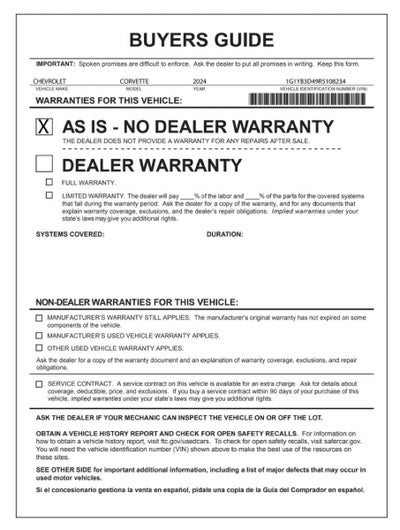 2024 Chevrolet Corvette Stingray 2LT