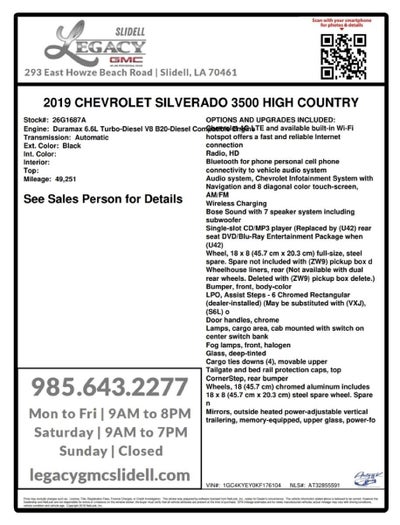 2019 Chevrolet Silverado 3500 HD High Country