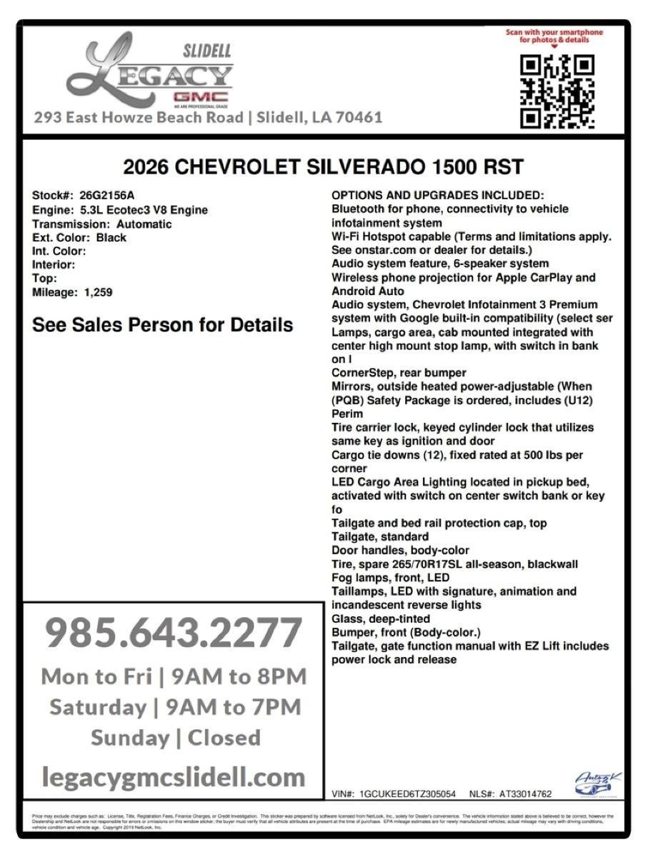 2026 Chevrolet Silverado 1500 RST