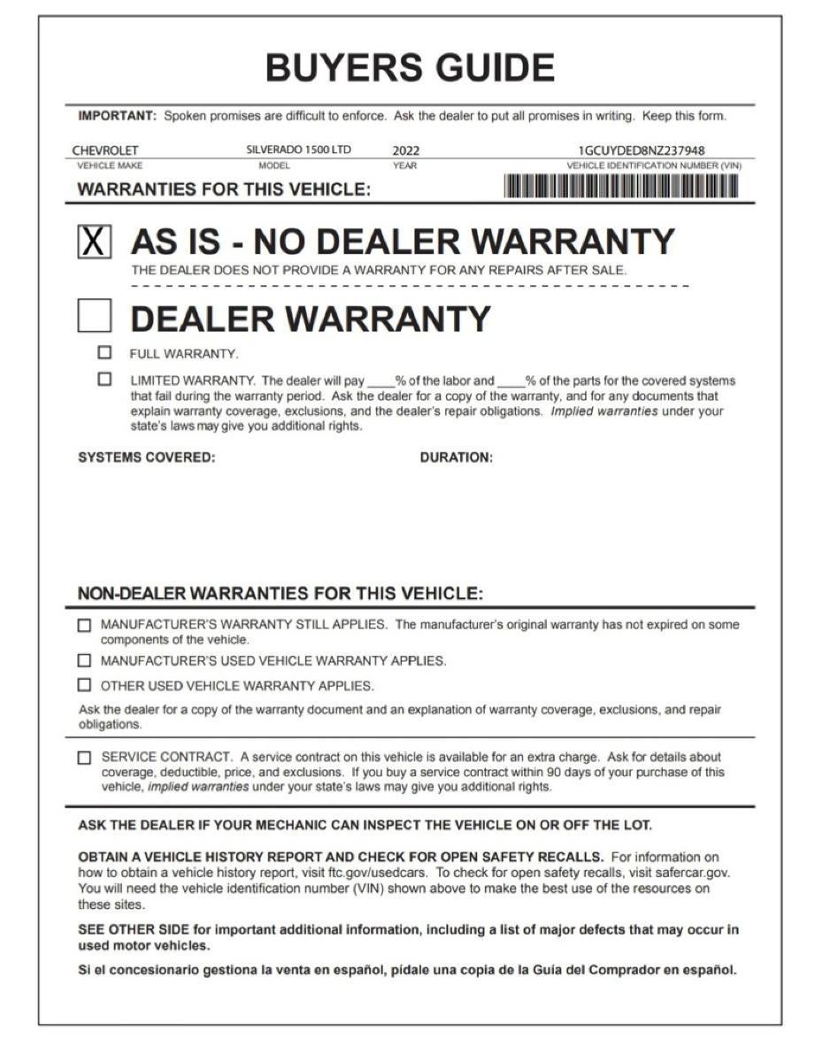 2022 Chevrolet Silverado 1500 LTD LT All Star Edition