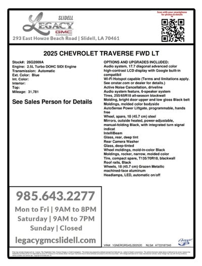2025 Chevrolet Traverse LT
