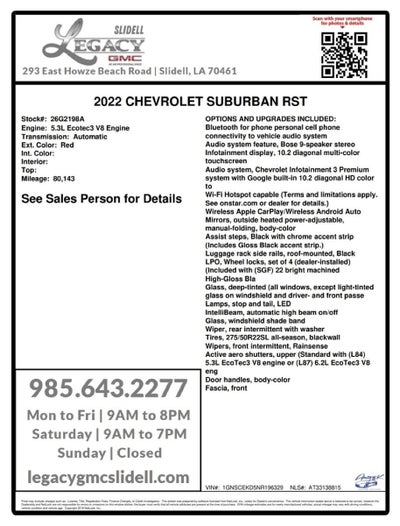2022 Chevrolet Suburban RST