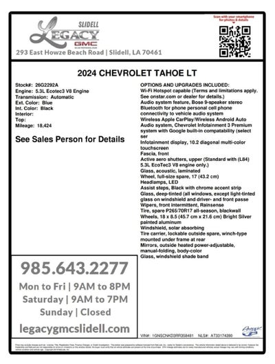 2024 Chevrolet Tahoe LT