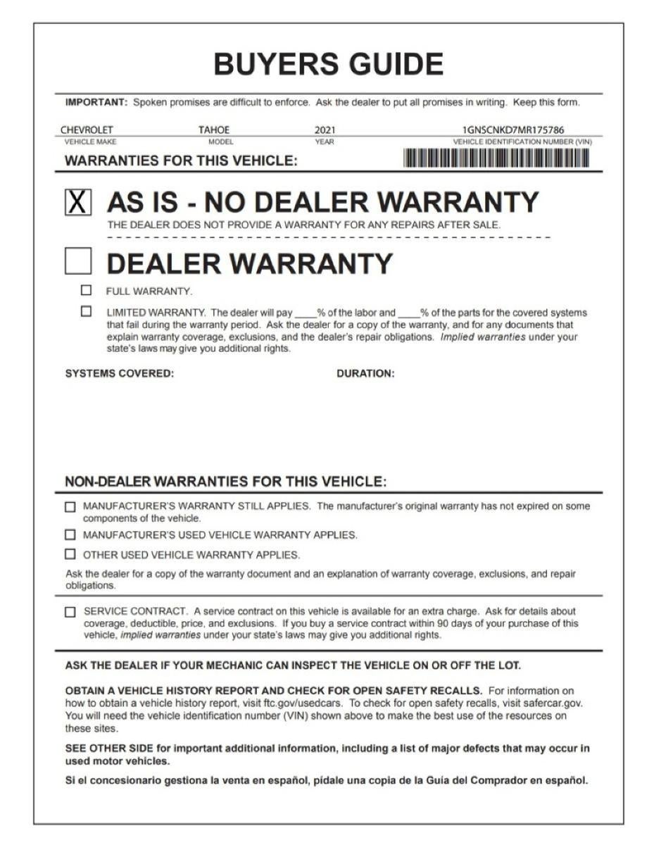 2021 Chevrolet Tahoe LT