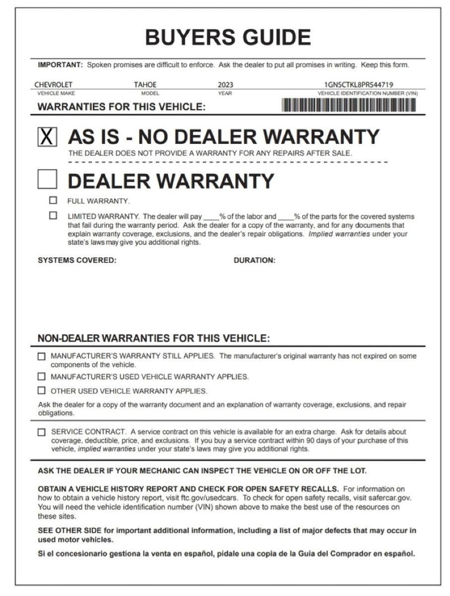 2023 Chevrolet Tahoe High Country