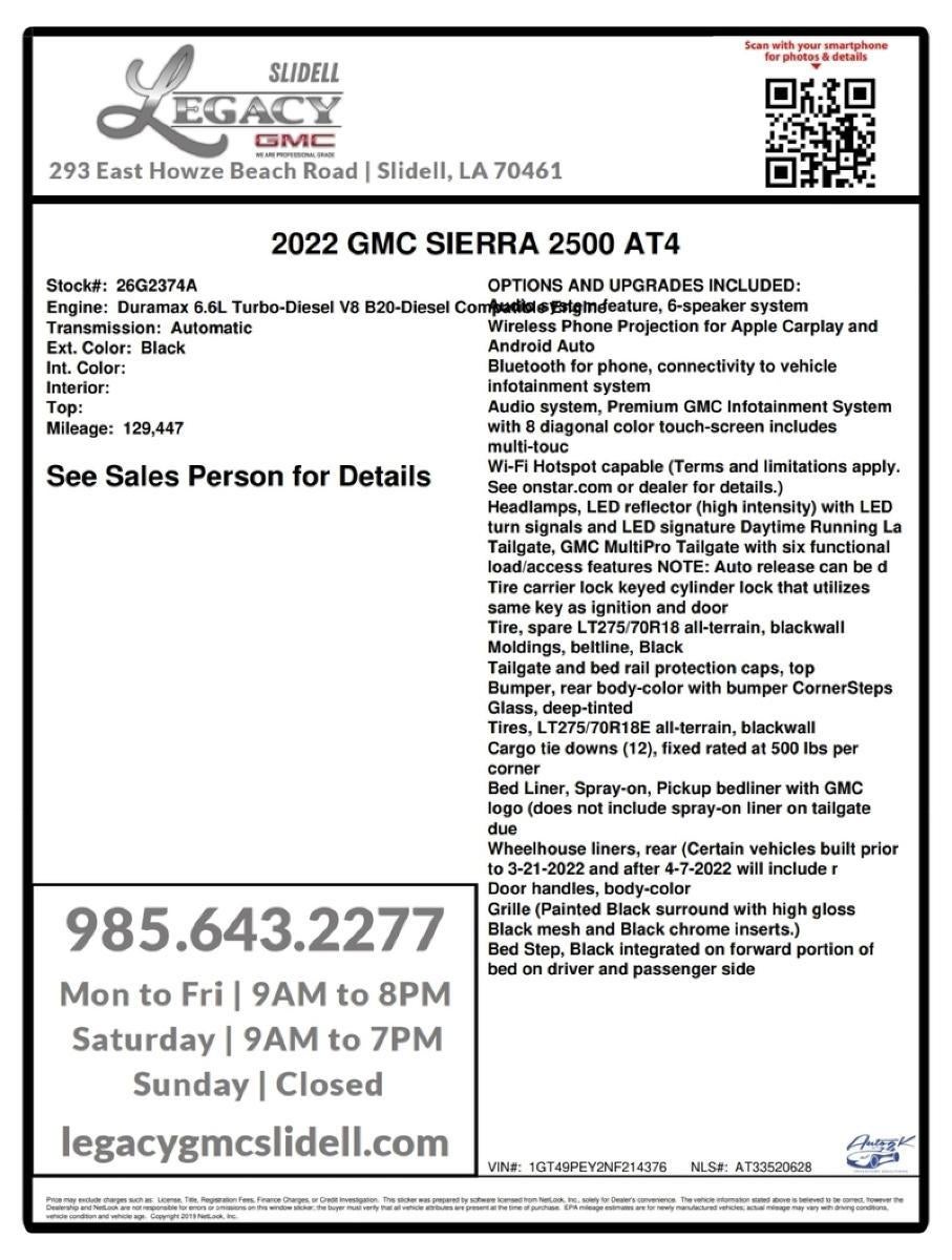 2022 GMC Sierra 2500 HD AT4