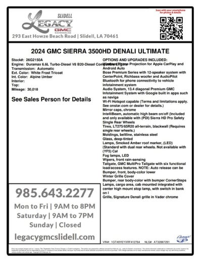 2024 GMC Sierra 3500 HD Denali Ultimate DRW