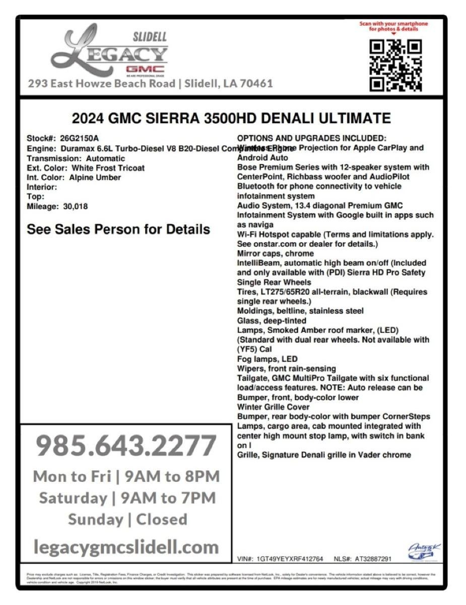 2024 GMC Sierra 3500 HD Denali Ultimate DRW