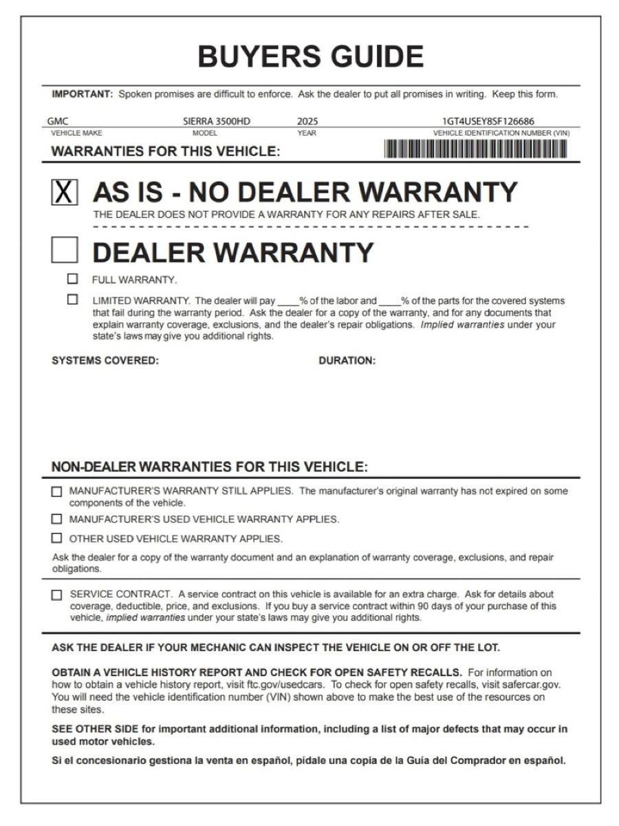 2025 GMC Sierra 3500 HD Pro DRW