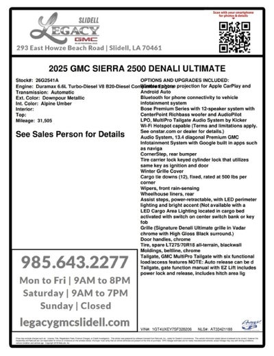 2025 GMC Sierra 2500 HD Denali Ultimate
