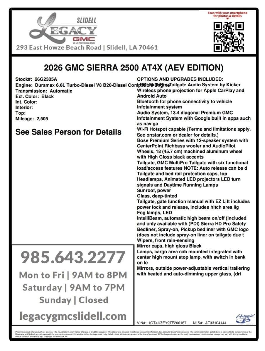 2026 GMC Sierra 2500 HD AT4X