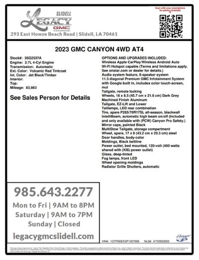 2023 GMC Canyon 4WD AT4