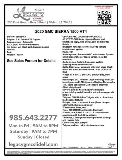 2020 GMC Sierra 1500 AT4