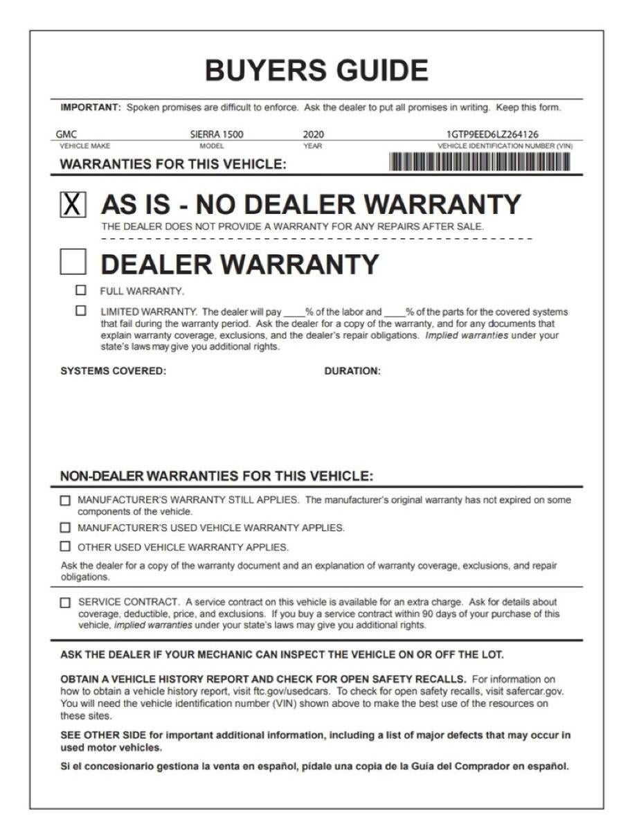 2020 GMC Sierra 1500 AT4