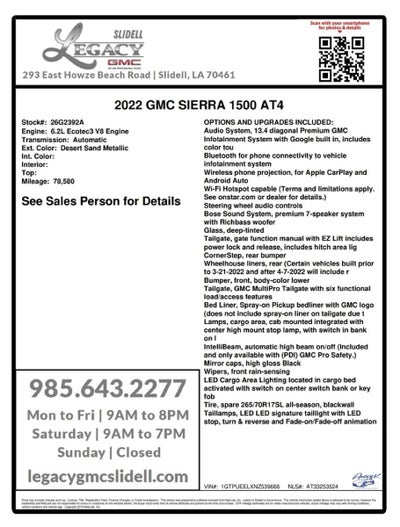 2022 GMC Sierra 1500 AT4