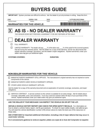 2022 GMC Sierra 1500 AT4