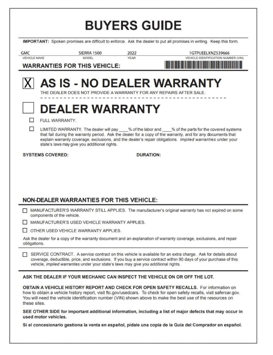 2022 GMC Sierra 1500 AT4