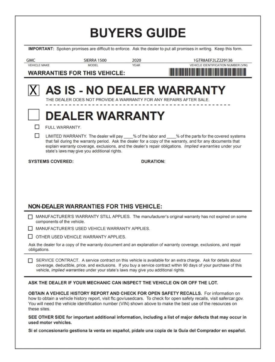 2020 GMC Sierra 1500 Base