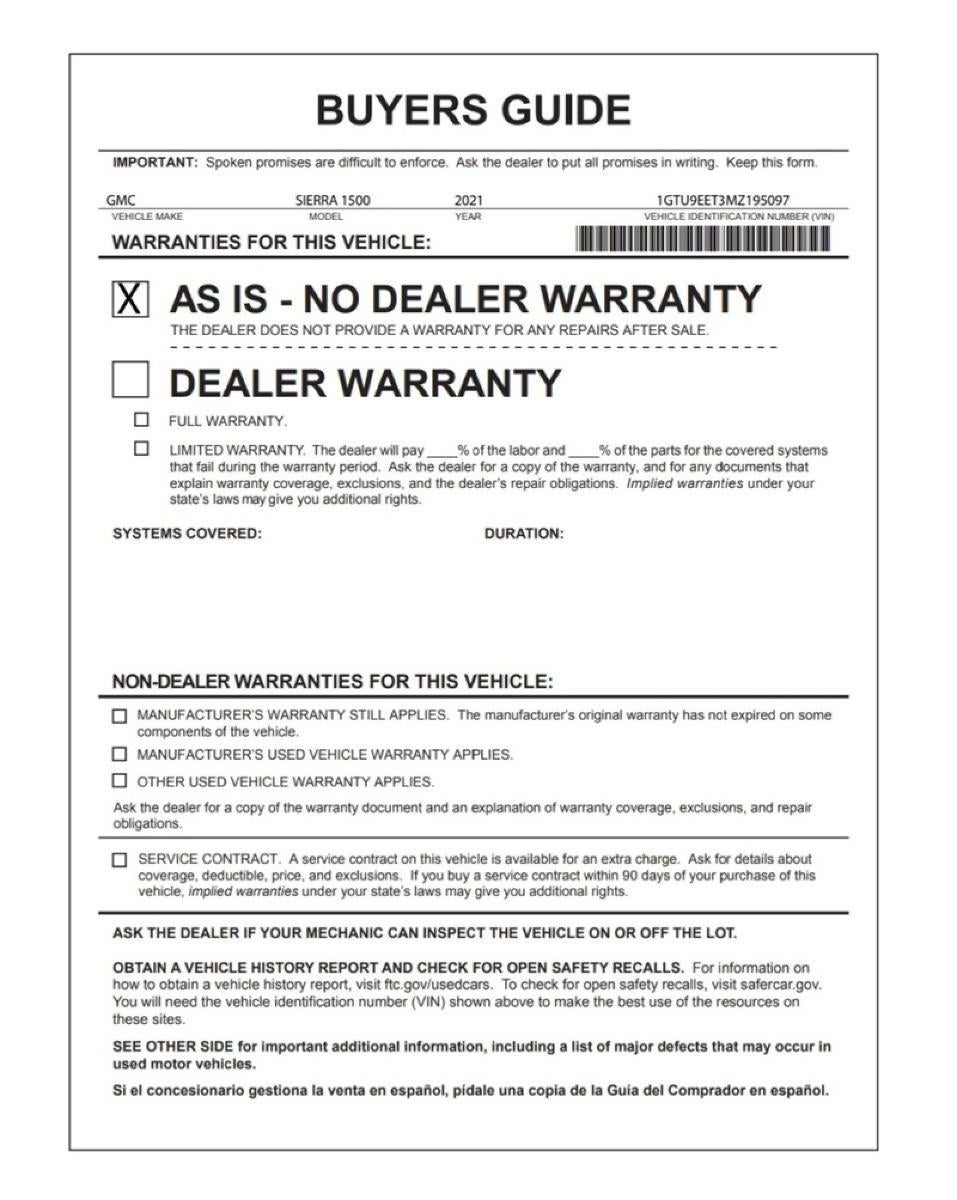 2021 GMC Sierra 1500 AT4