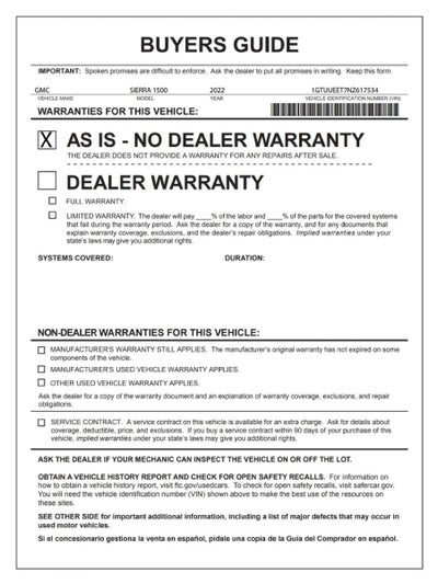 2022 GMC Sierra 1500 AT4