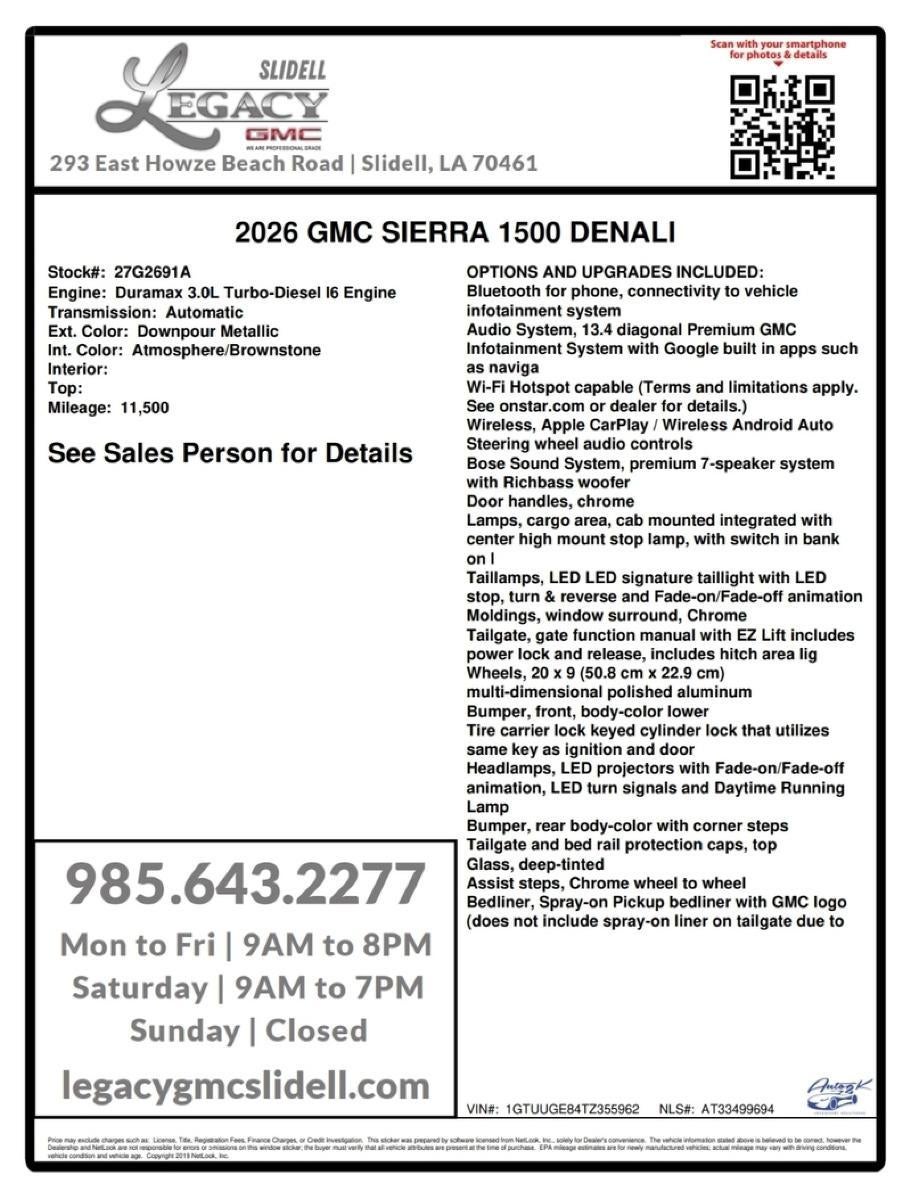 2026 GMC Sierra 1500 Denali
