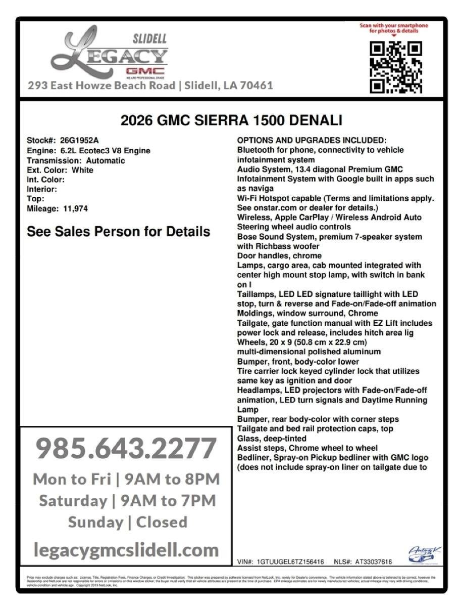 2026 GMC Sierra 1500 Denali