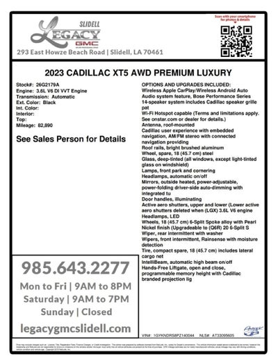 2023 Cadillac XT5 Premium Luxury