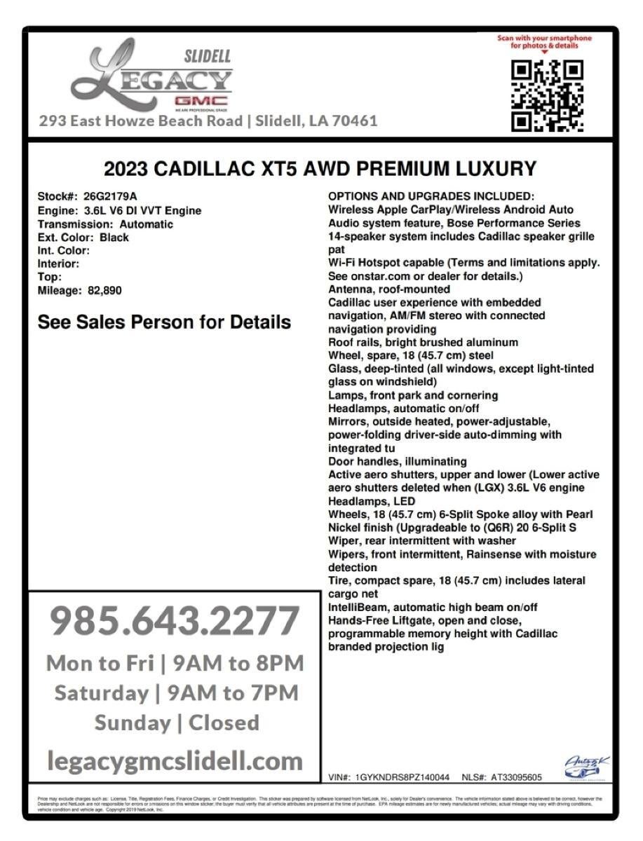 2023 Cadillac XT5 Premium Luxury