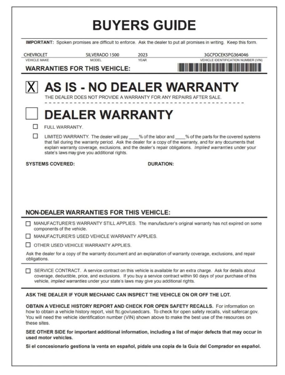 2023 Chevrolet Silverado 1500 Custom Trail Boss