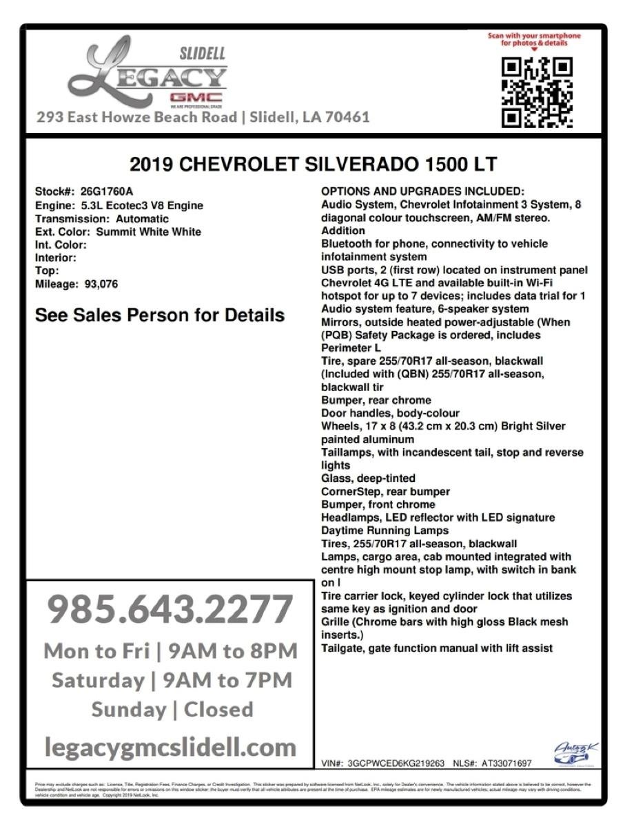 2019 Chevrolet Silverado 1500 LT