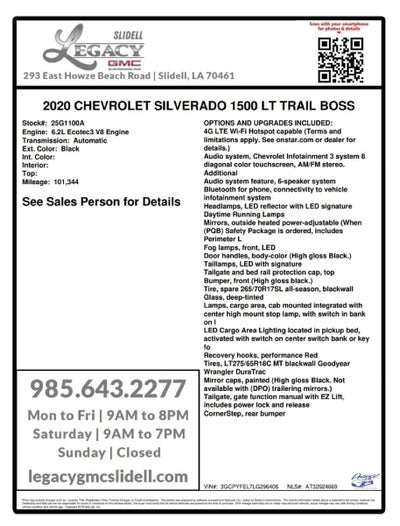 2020 Chevrolet Silverado 1500 LT Trail Boss