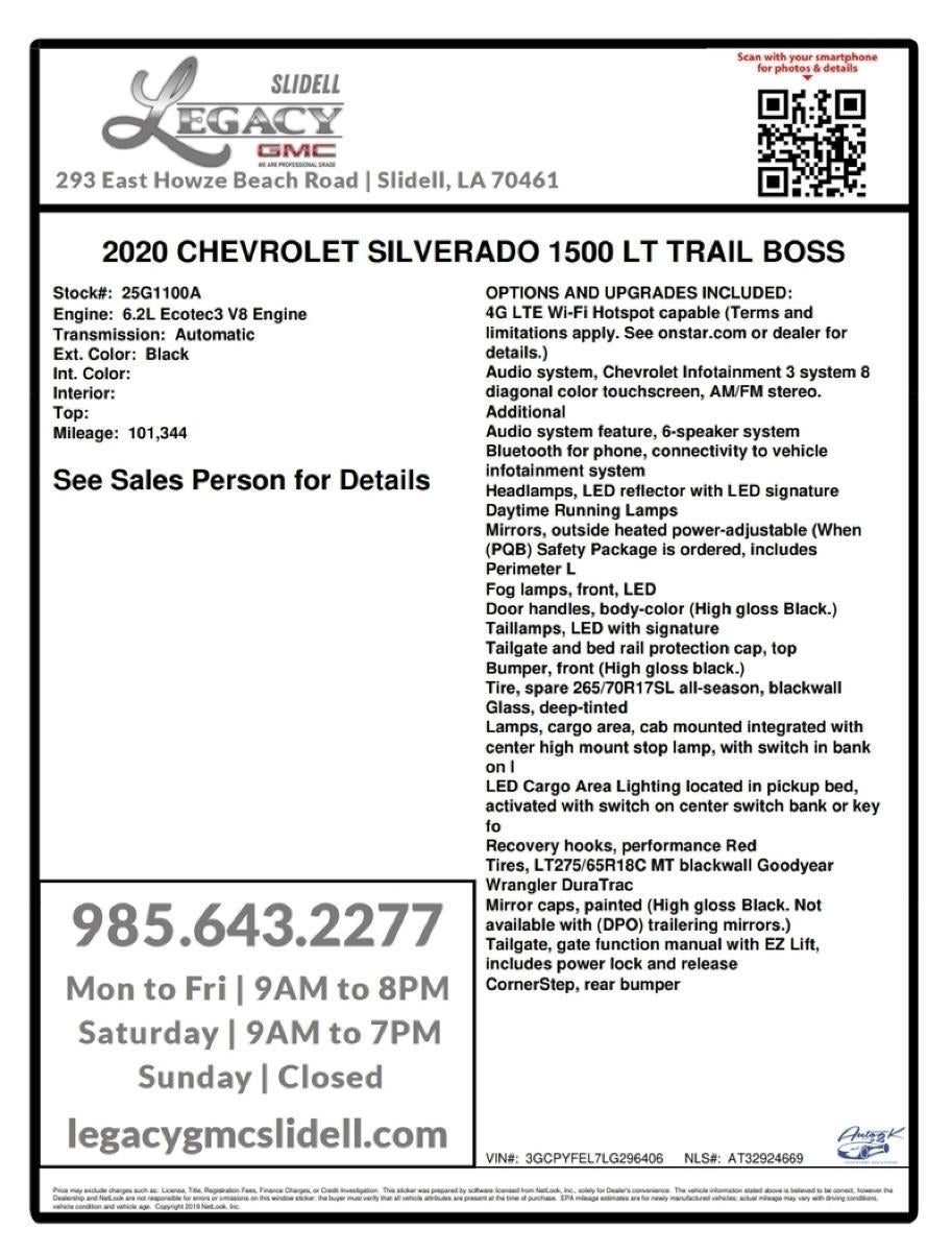 2020 Chevrolet Silverado 1500 LT Trail Boss