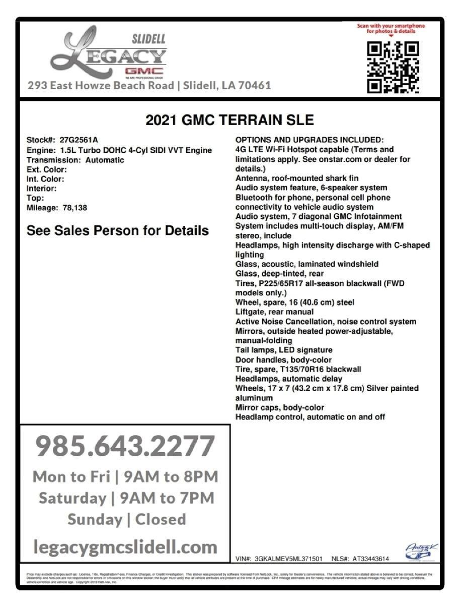 2021 GMC Terrain SLE