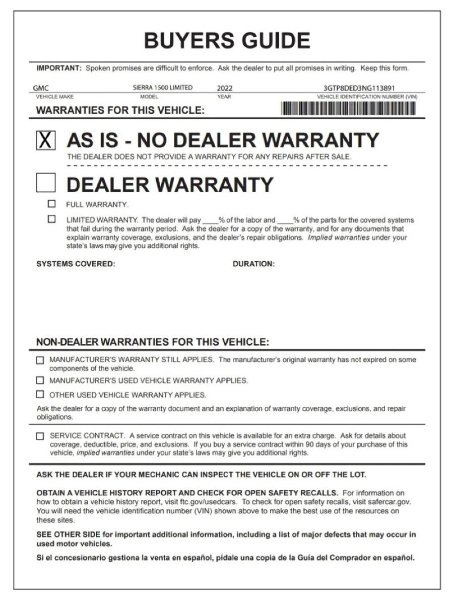 2022 GMC Sierra 1500 Limited SLT