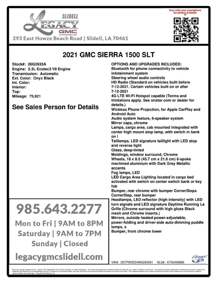 2021 GMC Sierra 1500 SLT