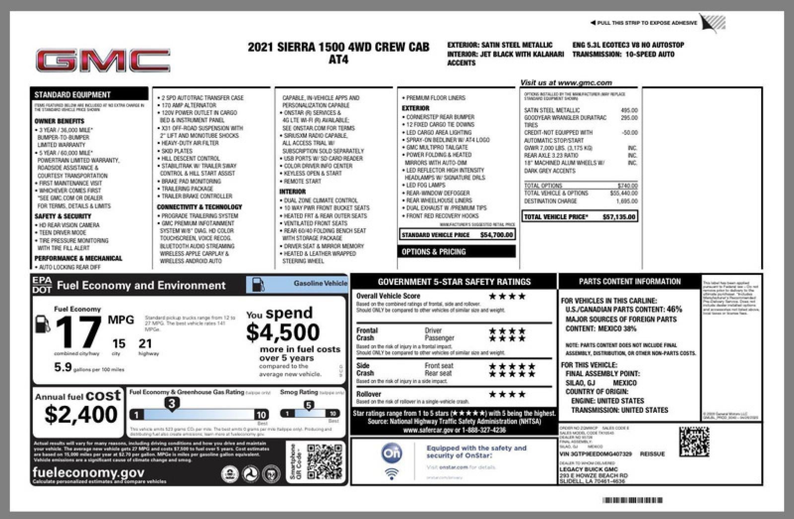 2021 GMC Sierra 1500 AT4