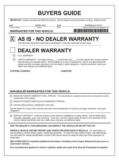 2020 GMC Sierra 1500 AT4